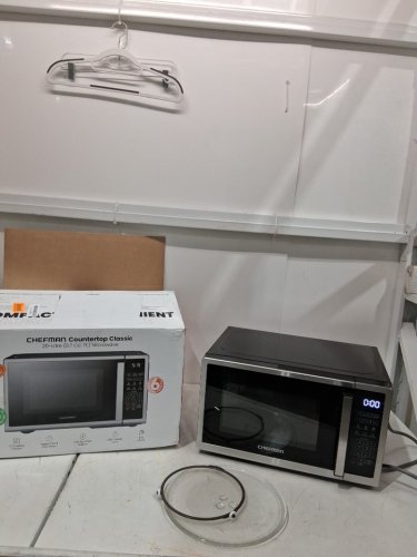 CHEFMAN 10 power levels eco mode child safety lock countertop microwave - 0.7 cu.ft - stainless steel (model: RJ55-SS-7-ck-ca) image 2