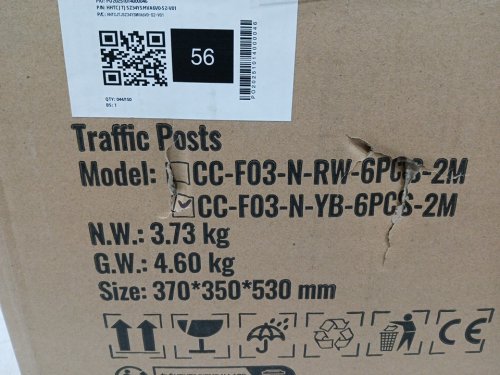 6pk VEVOR ADJUSTABLE TRAFFIC DELINEATOR POST CONES WITH chains - 33.86" - YELLOW/BLACK - (model:cc-f03-n-yb-6pcs-2m) image 6