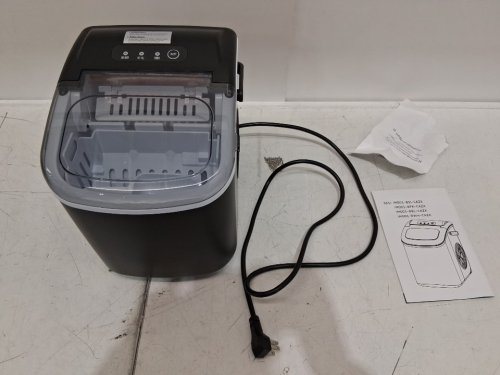 EUHOMY Countertop Ice Maker Machine with Handle, Basket and Scoop - MAKES 26LB/Day - BLACK (MODEL: im-06d/IM001-Bbl-CAEH) image 3