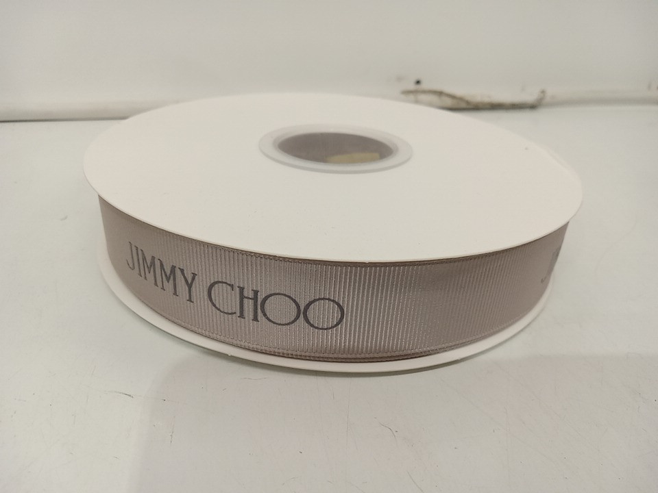 2 Jimmy Choo Logo Luxury Ribbon Roll - 2.5cm x 165FT EACH ROLL - Silver / Grey (Model: RBGJC1) image 4