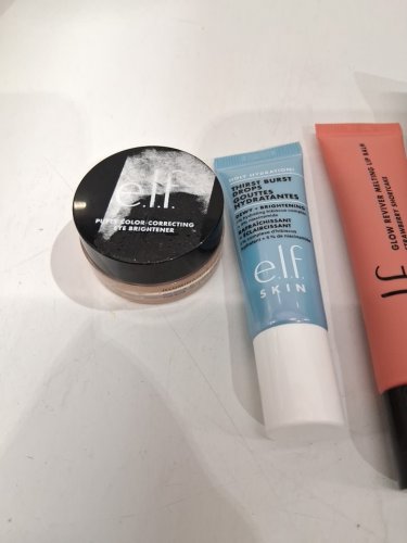 4 assorted elf makeup products - assorted  sizes, types and uses - colour corrector / dew drops / concealer / lip balm image 3