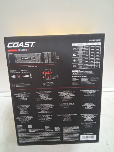 2PK coast waterproof flashlight with 3500 lumens - ip54 with dual power - BLACK/RED (model: 1937911). image 4