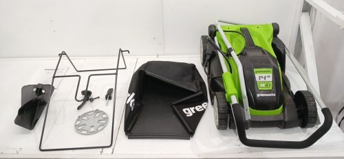 GREENWORKS CORDED ELECTRIC LAWN MOWER - 14" - 9AMP - BLACK/GREEN (MODEL : LMA123) image 3