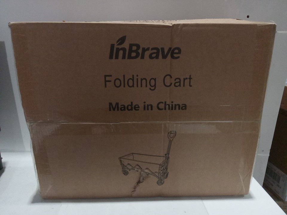 inbrave folding collapsible Wagon Cart with All-Terrain Wheels - 380lb cap - 26.3" x 17.7" x 35" - black (Model: 02YMXKL5) image 2