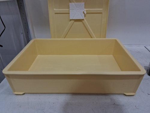 pochy Yellow Plastic Fashion Bread Box Holder with Lid - 22.4" X 15.1" - 10L - Yellow - image 3