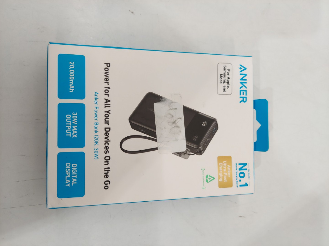 Anker 20,000mAh on-the-go Power bank with strap & digital display - 30W - black (Model: A1384) image 2