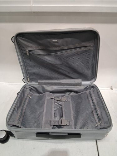 LETOME HARDSIDE SPINNER CARRY ON LUGGAGE SUITCASE WITH ALUMINUM HANDLE AND TSA LOCKS - 20" - GREY (MODEL: 1942341) image 4