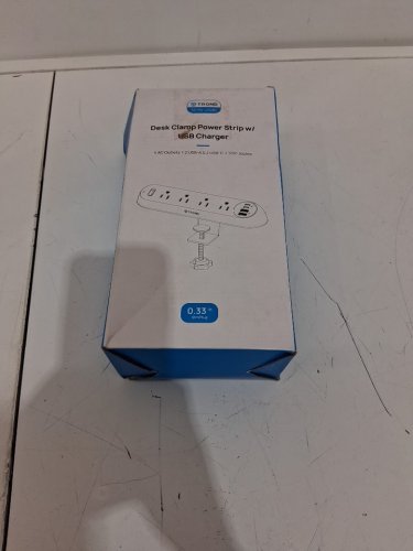 TROND Desk Clamp Power Bar with Surge Protector - 6ft cord - white (model: TD-PS-US28S) image 2