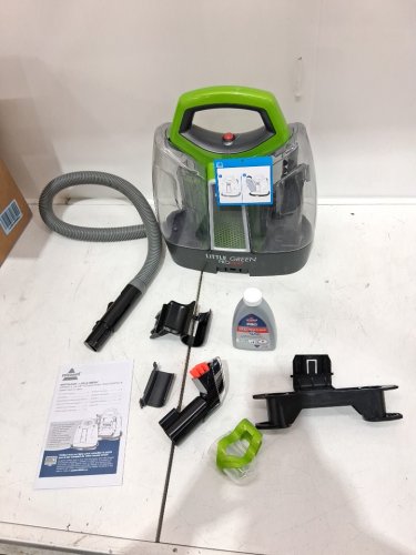 BISSELL LITTLE GREEN PROHEAT PORTABLE DEEP CLEANER/SPOT CLEANER WITH SELF-CLEANING HYDRORInSE TOOL - GREEN/GREY (MODEL: 2513B / 2513n) image 3