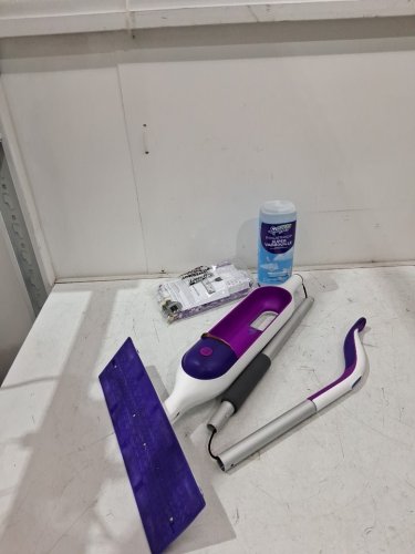 SWIFFER POWERMOP MULTI-SURFACE MOP KIT WITH 2 MOPPING PAD REFILLS, 1 FLOOR CLEANING SOLUTION WITH FRESH SCENT AND 2 BATTERIES - PURPLE AND WHITE image 3