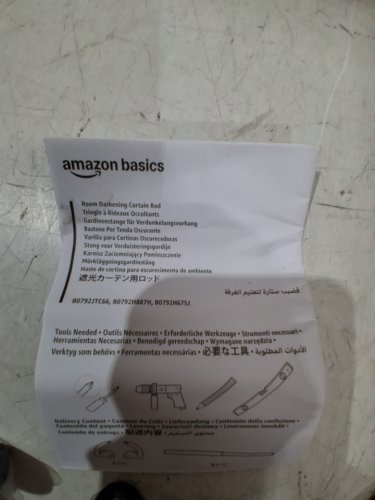 Amazon Basics Room Darkening Blackout Curtain Rod - 28" to 48" - black (model : 244242-038-A60) image 3