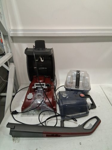 HOOVER POWERSCRUB DELUXE UPRIGHT CARPET CLEANER WITH SPIN SCRUB, MULTI‑DIRECTIONAL BRUSHES, DUAL‑TANK SYSTEM, HEAT FORCE RAPID‑DRY, AND AUTOMATIC DETERGENT MIXING - 20 FT CORD - RED/BLACK (MODEL: FH50150VCD) image 3