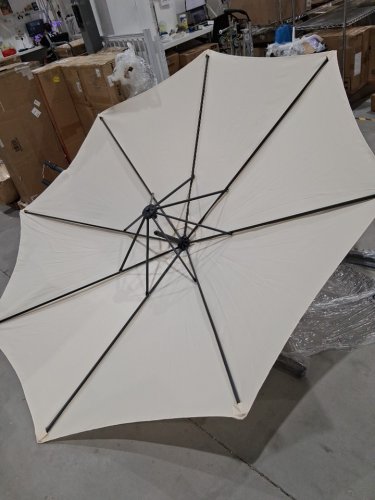 Costway outdoor Offset cantilever patio Umbrella with Cross Base - 10ft - coffee - (model: np13209cf) image 4