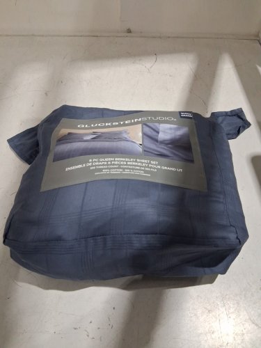 5PC GLUCKSTEIN STUDIO BERKELEY SHEET SET - QUEEN - BLUE (MODEL: 2200101) image 2
