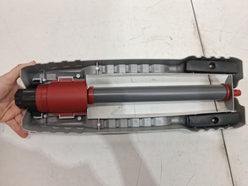 Orbit Oscillating Metal Base Sprinkler with Custom Pattern Dial - up to 4000 SqFt coverage - Grey/Red (Model: 56281) image 3