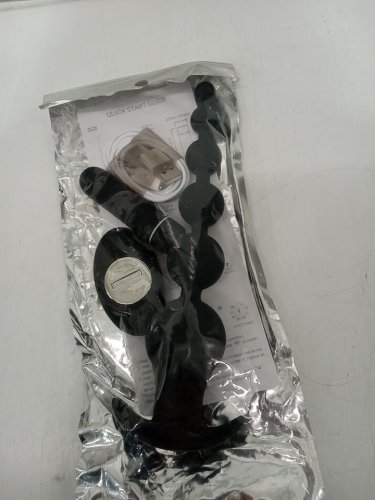 Silicone Anal Beads with bullet vibrator and remote control - 7.5" - Black image 2