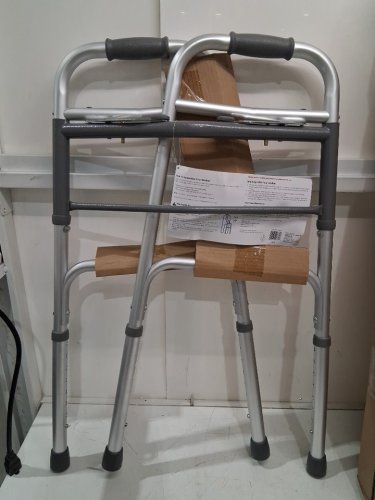 BIOS LIVING FOLDING WALKER WITH ADJUSTABLE HEIGHT - 32” TO 38.5" - 300LBS MAX - SILVER (MODEL: BD770) image 3