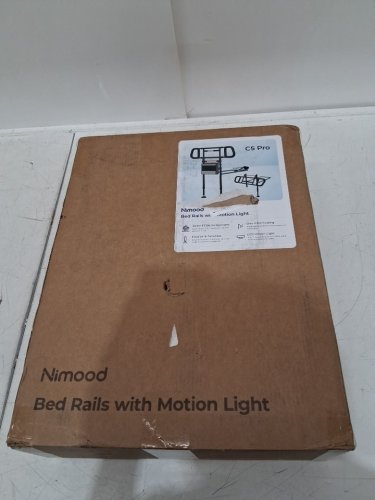 NIMOOD Bed Assist Rails for Seniors with Non-Slip Ergonomic Wider Handrail AND LED MOTION LIGHT - 350LB MAX - BLACK (MODEL: C5 Pro) image 3