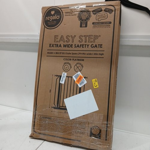 REGALO EASY STEP EXTRA WIDE METAL SAFETY GATE - 30X29-49" - PLATINUM GREY (MODEL: 1164 EP DS) image 2