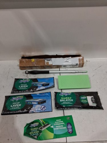 SWIFFER 2-IN-1 SWEEP AND MOP DELUXE MULTI SURFACE MOPPING AND SWEEPING KIT- GREEN/BLACK image 2