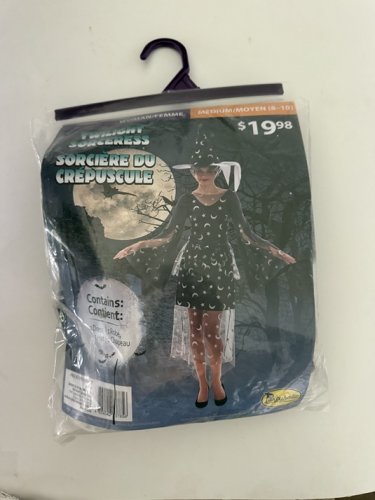 WOMEN'S PARTYHOLIC TWILIGHT SORCERESS COSTUME (DRESS ONLY) - MEDIUM (8-10) - BLACK/GREY (STYLE: 50153M) image 2