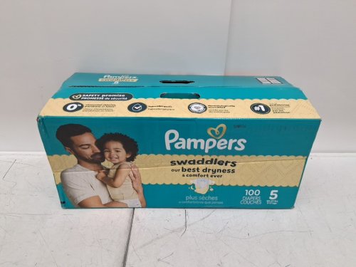 100PK PAMPERS SWADDLERS 100% LEAKPROOF DISPOSABLE BABY DIAPERS - SIZE 5 image 2