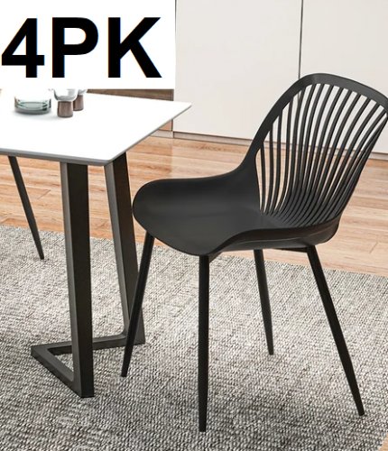 4PK Costway Modern Dining Chair Set - black (model: kc57098dk-4) image 1