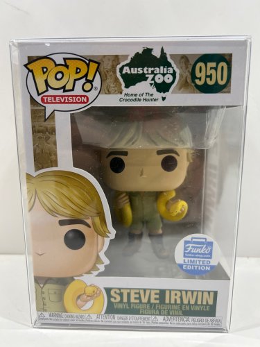 Funko pop! **funko limited edition** Television: Australia zoo - Steve irwin vinyl figure (#950) **plastic protector cover** image 2