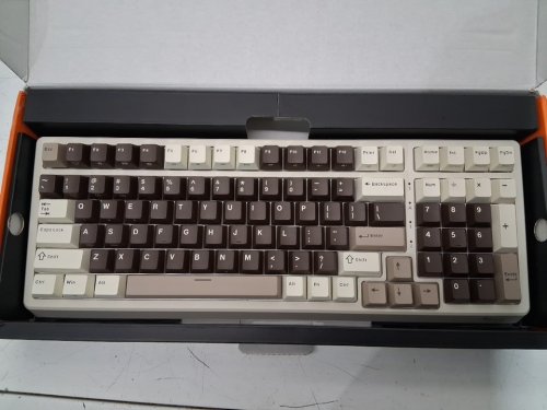 RK ROYAL KLUDGE F99 Wireless Mechanical Keyboard - TRI MODE BT/2.4GHZ/USB-C CONNECTIONS- 100 KEYS HOT SWAPPABLE - LINEAR CREAMY SWITCH - RGB LIGHTS -MOCHA BROWN (MODEL:F99) image 3