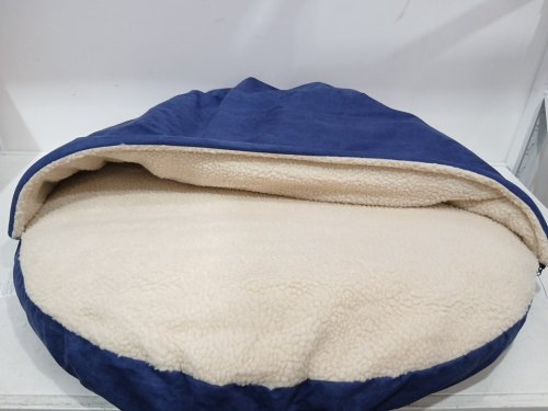 AMAZON BASICS PET CAVE BED With Removable cave Cover- LARGE / 35" X 35" X 13" - BLUE image 4