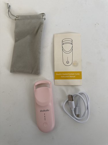 dududu heated electric eyelash curler - 4.33" - pink image 3