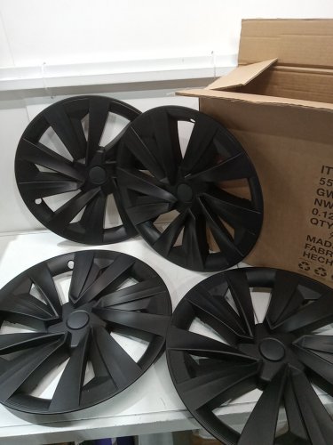 4PK WHEEL COVER - 20" - FITS SELECT TESLA MODELS - BLACK image 2
