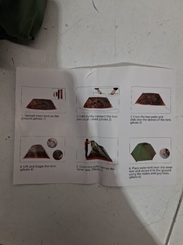 AGLORY 2 PERSON CAMPING TENT -  WATERPROOF/WINDPROOF - BACKPACK SIZED WITH CARRYING BAG - 83"x50"x40"-  GREEN/RED image 7