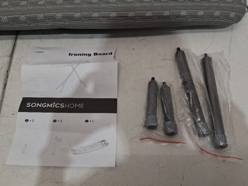 SONGMICS FOLDABLE HEIGHT ADJUSTABLE IRONING BOARD - UP TO 35" - GRAY (ITEM: LLB001G01) image 4