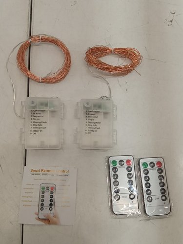 2PK led string fairy lights with remote - white image 2