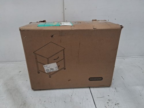 Somdot fabric bin Nightstand with 2 Drawers - 16" x 12" x 20" - White - (model: fd101) image 4