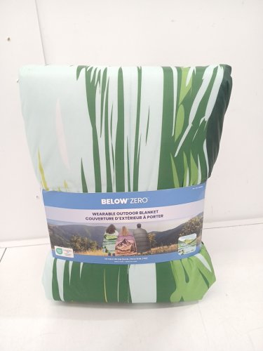 BELOW ZERO 2-IN-1 WEARABLE HOODED OUTDOOR BLANKET - 54" × 76" - GREEN/BLUE (MODEL: 1896292) image 3