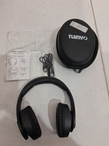 tuinyo bluetooth headphones wireless built-in mic wired mode - black - (model: tp19) image 2