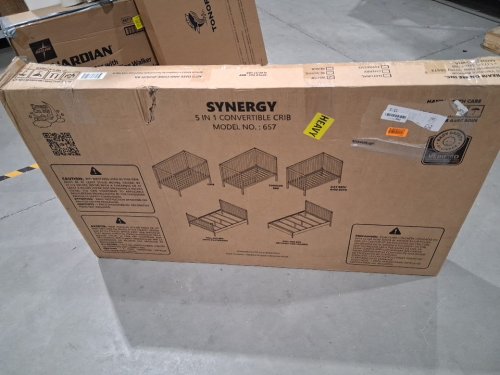 Dream On Me Synergy 5-In-1 Convertible Crib - NEW ZELAND PINE - 53" x 39" x 29" - White - (MODEL: 657-W) image 2