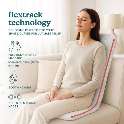 Homedics ShiatsuFlex Massage Cushion - Grey (Model: MCS-512HRM-CA) image 2