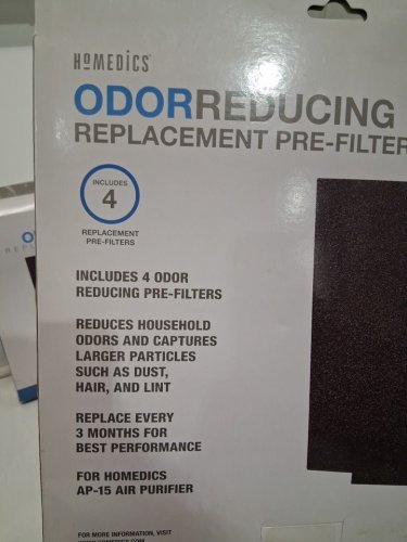 2 (4pk) Homedics Odor Reducing Pre-Filter for AP-15 Air Purifier (Model: AP-15CRF) image 3