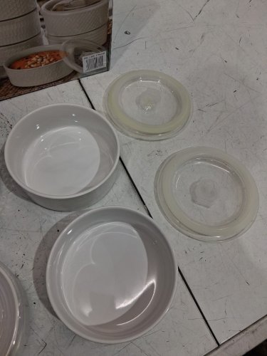 6PK SIGNATURE HOUSEWARES CERAMIC STORAGE BOWLS WITH VENTED LIDS - WHITE (MODEL: 1796164) image 3