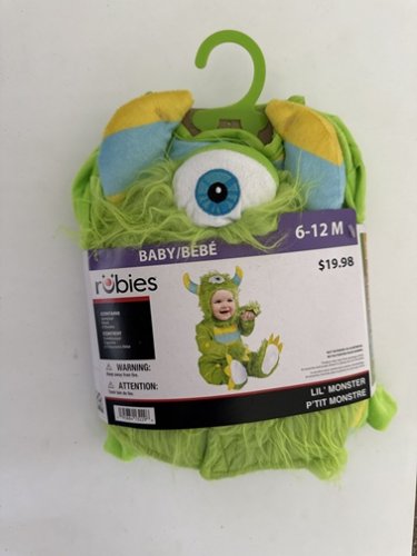 3PC TODDLER RUBIES LIL' MONSTER COSTUME - 6-12 MONTHS - GREEN/BLUE/YELLOW image 2