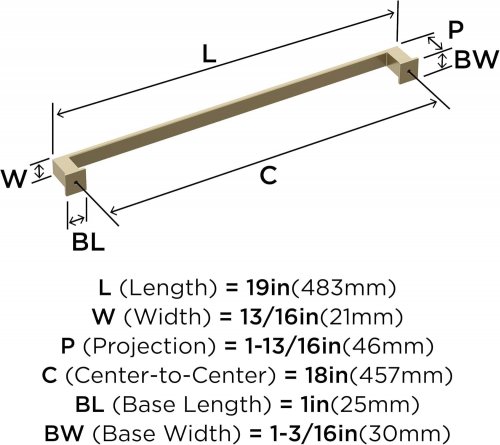 amerock Appoint durable zinc Appliance/cabinet drawer Pull - 18" - Golden Champagne (model: BP54031BBZ) image 2