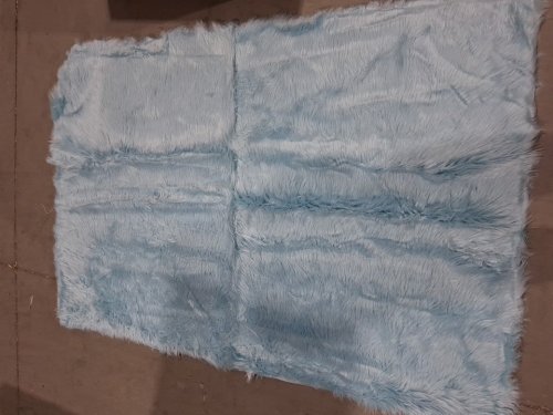 SILHOUETTE HOME DECO RECTANGULAR  WASHABLE FAUX FUR FLUFFY AREA RUG CARPET - 6FT X 4FT - BABY BLUE image 2