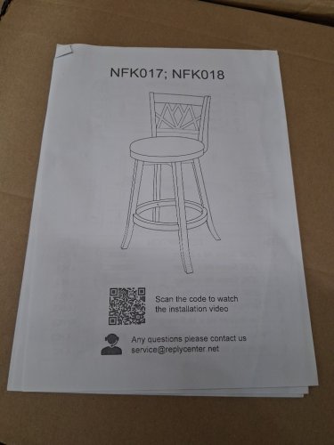 2PK Betterhood counter height Swivel Bar Stool with faux leather seat - 24", 350lbs cap - brown/Black (Model: NFK018) image 11