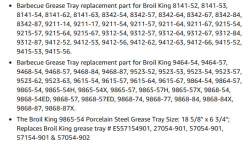 CRIDITPID BBQ DRIP PANEL FOR VARIOUS BROIL KING MODELS - 18 5/8" X 6 3/4" - BLACK image 2