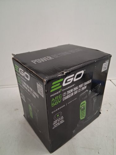 ego power dual port battery charger - 56v - black/green (model: ch2800d) image 2