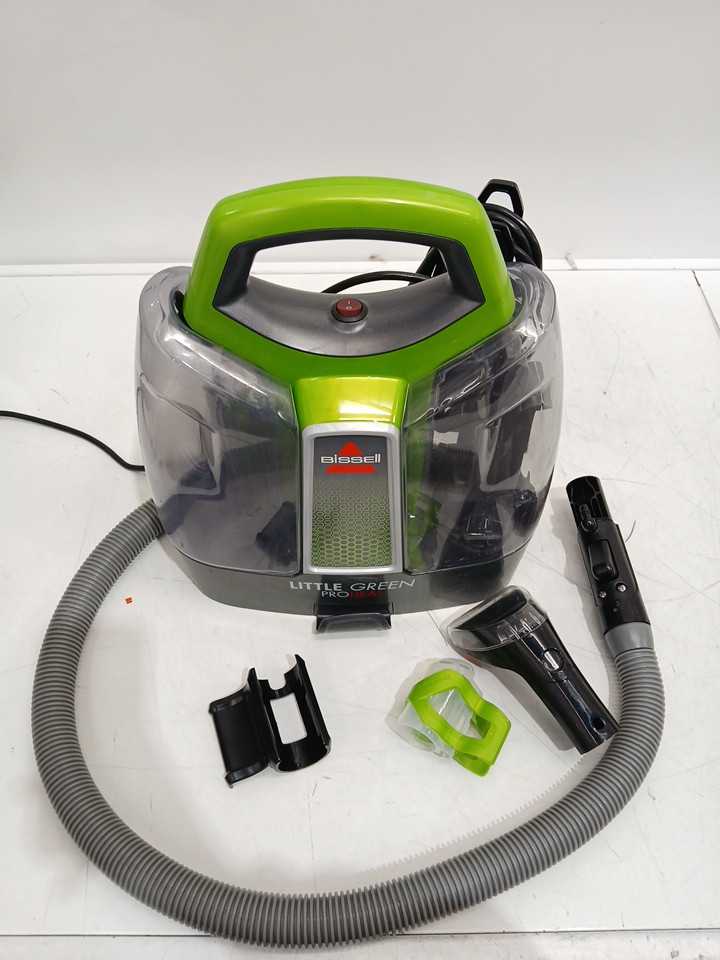 BISSELL LITTLE GREEN PROHEAT PORTABLE DEEP CLEANER/SPOT CLEANER WITH SELF-CLEANING HYDRORInSE TOOL - GREEN/GREY (MODEL: 2513B / 2513n) image 4