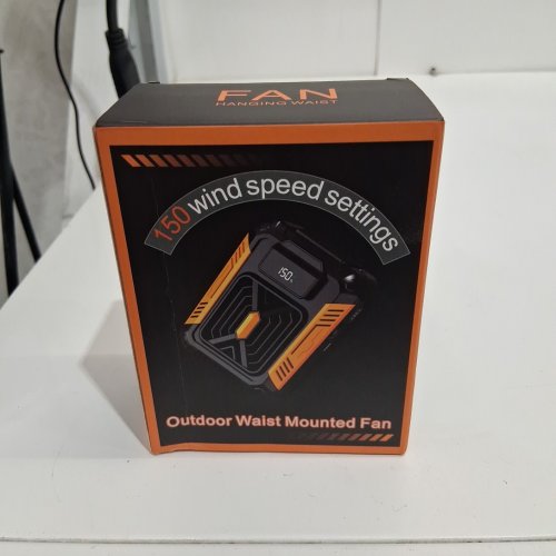 hanging waist mounted fan - 150 wind speeds - black/orange (model: tyf-01) image 2